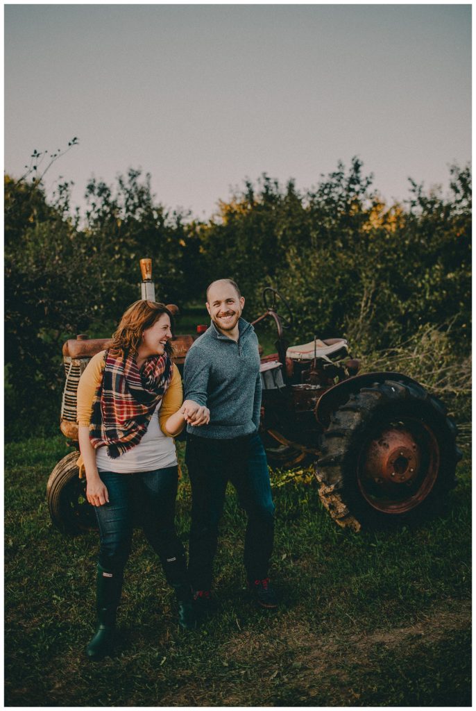Madison Wisconsin Fall Engagement Session Jerry's Apple Sun Prairie Wisconsin