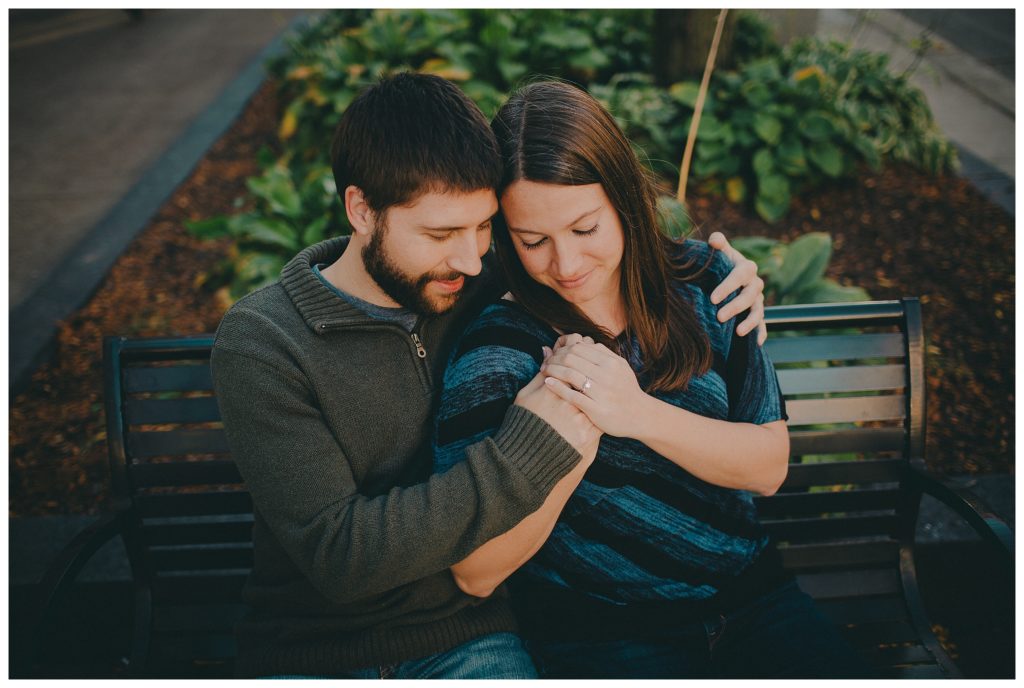 Downtown Madison Wisconsin Sunset Engagement