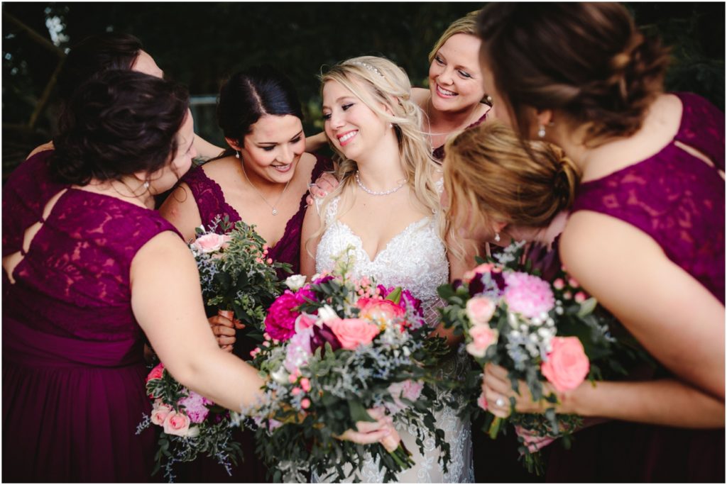 Bridesmaids Celebrating Bridesmaids at Busy Barn Farm Wedding