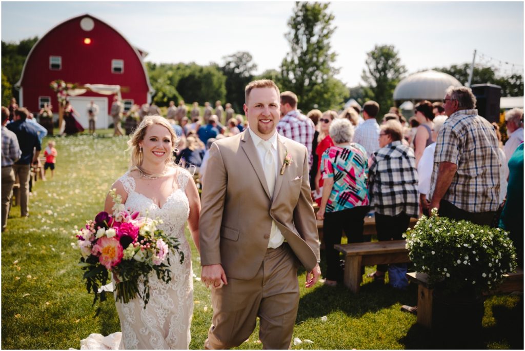 Wedding Party Celebrating Bridesmaids at Busy Barn Farm Wedding