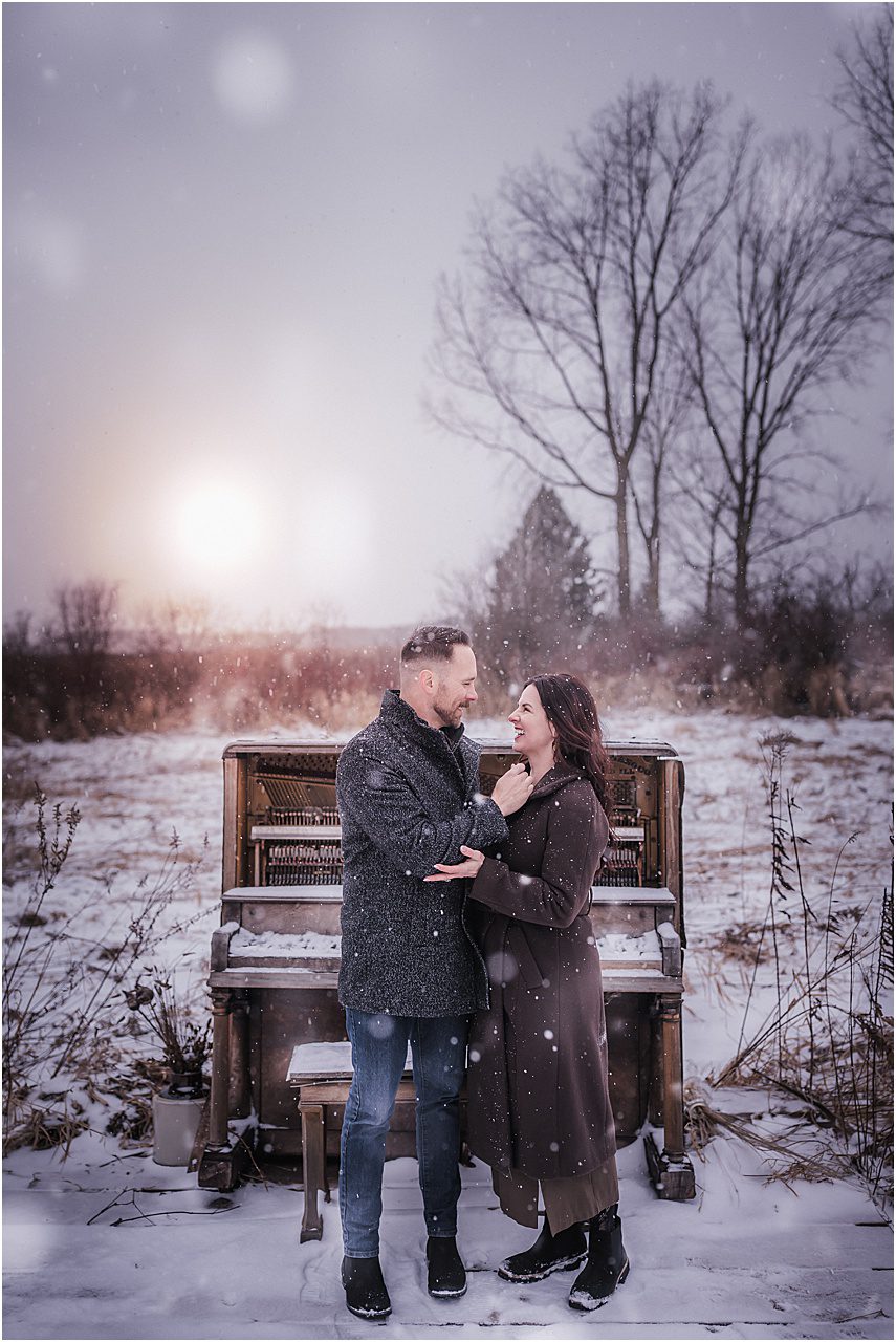 winter engagement session at guilded grey events