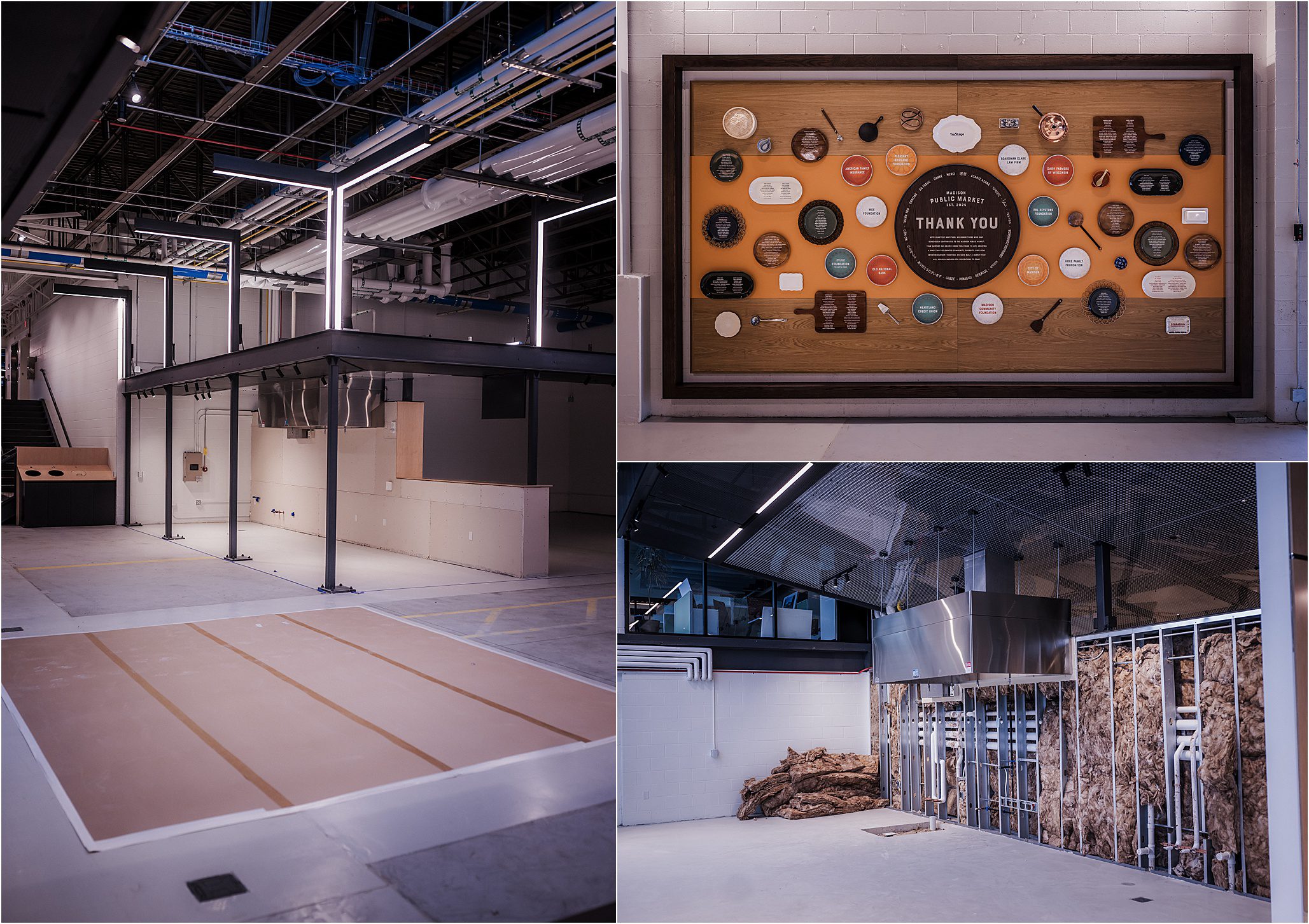 Architectural details inside Madison Public Market showcasing industrial design
