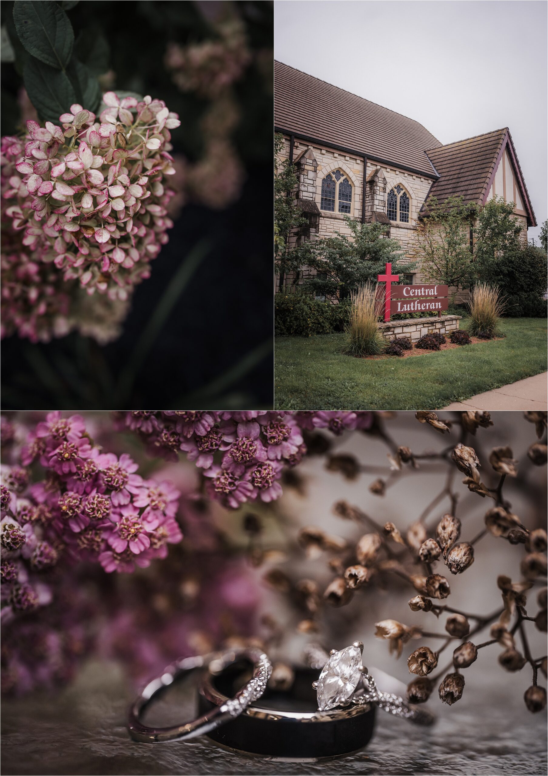 Wedding ceremony at Central Lutheran Church in Edgerton, WI