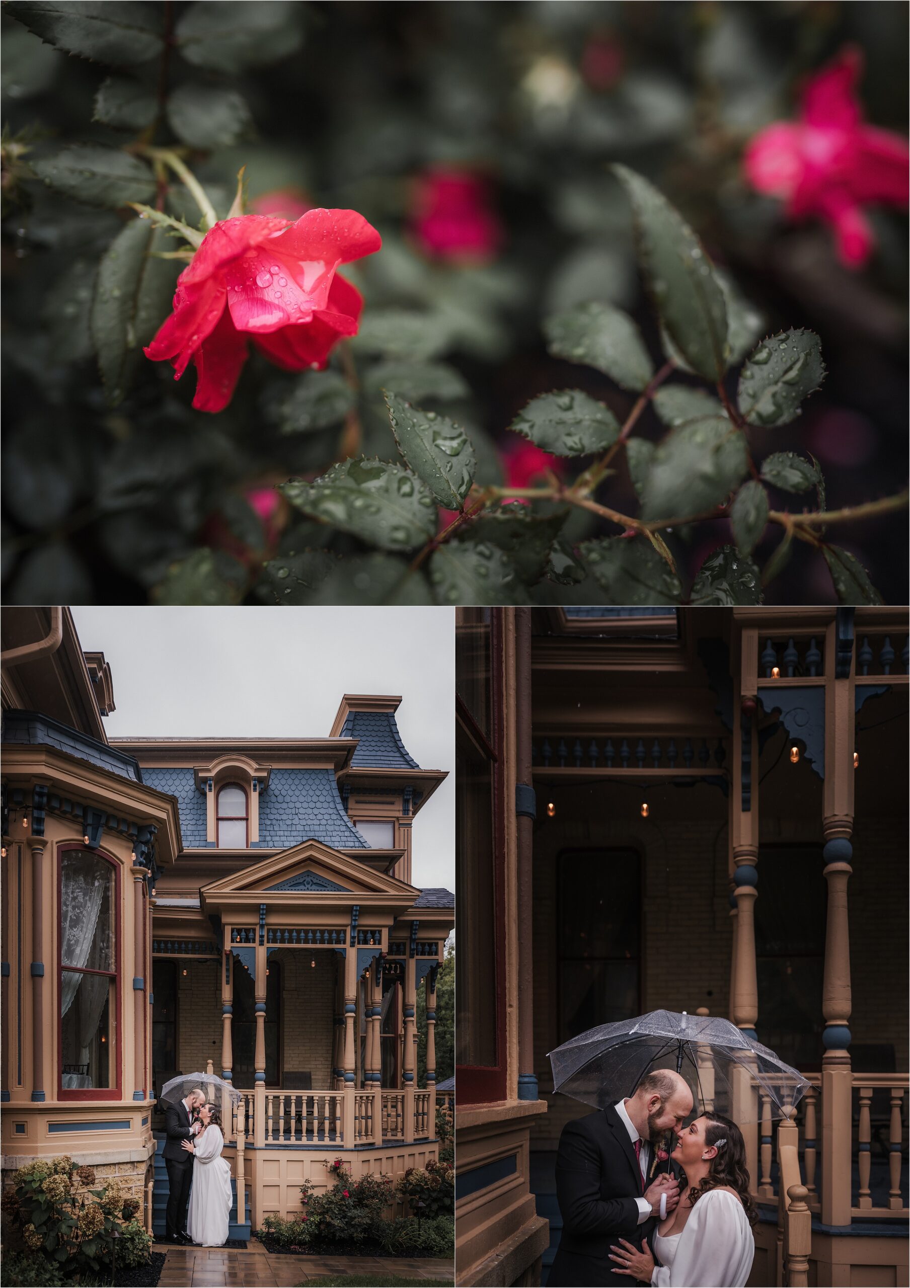 Wedding portraits on the Hamilton House grounds in Whitewater